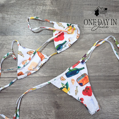 Charmo Adjustable Triangle Tie Side Bikini Swimsuit Size S