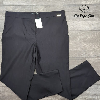 Calvin Klein Petite Modern Essentials Slim Ankle Pants Black NWT Size 14P