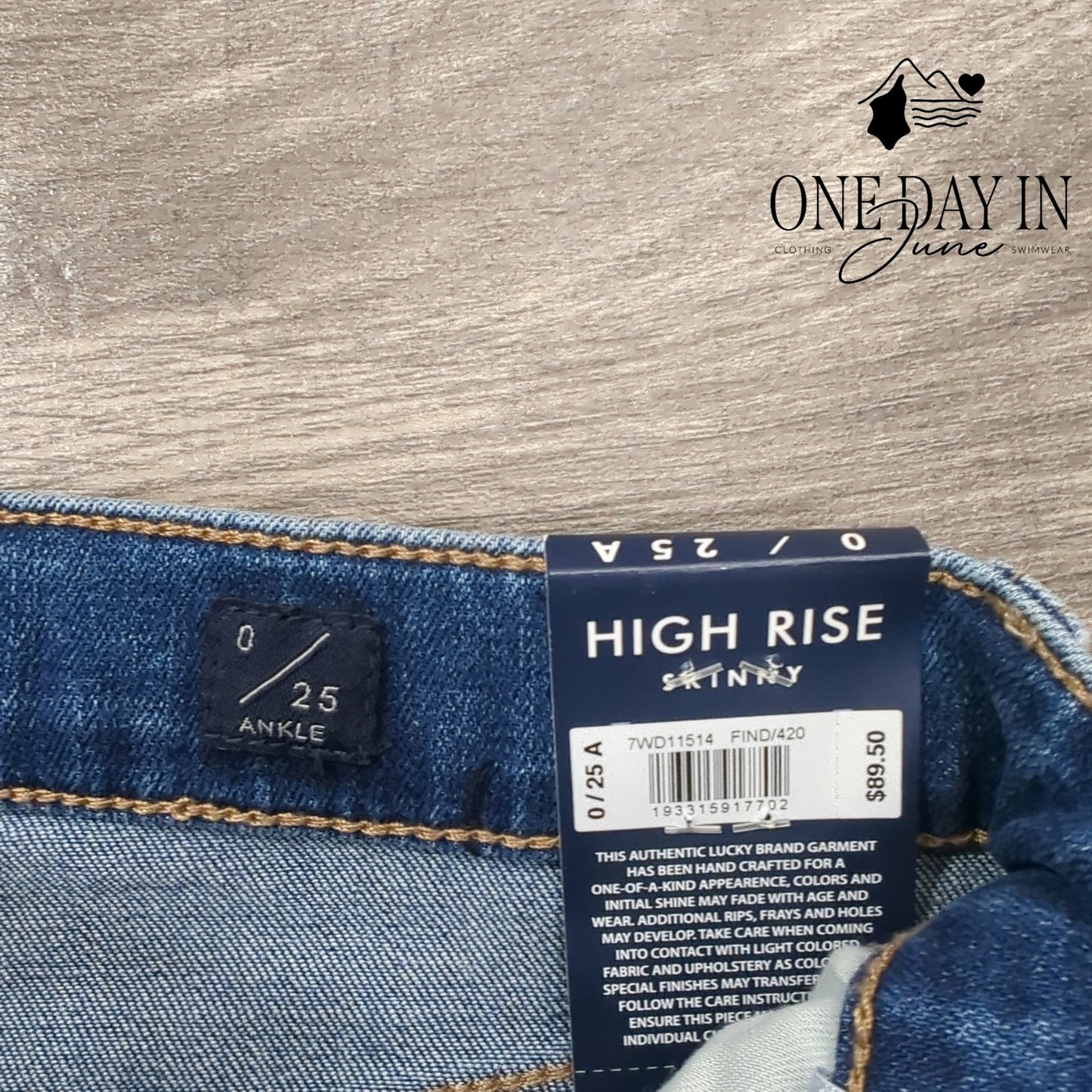 Lucky Brand Bridgette High Rise Distressed Skinny Jeans Size 0 (25)