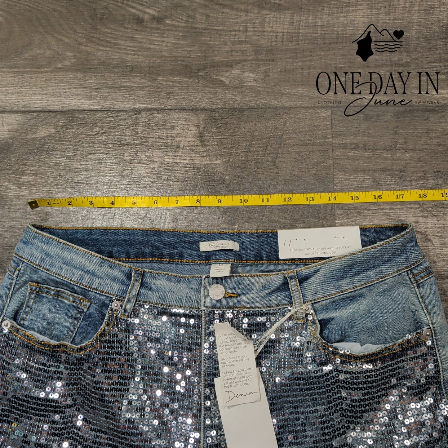 Cato Hi Rise Sequin Jeans Size 14
