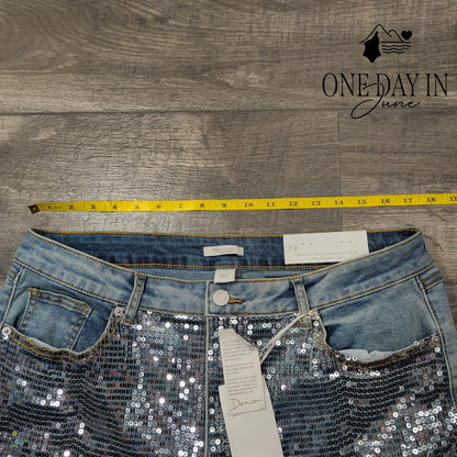 Cato Hi Rise Sequin Jeans Size 14