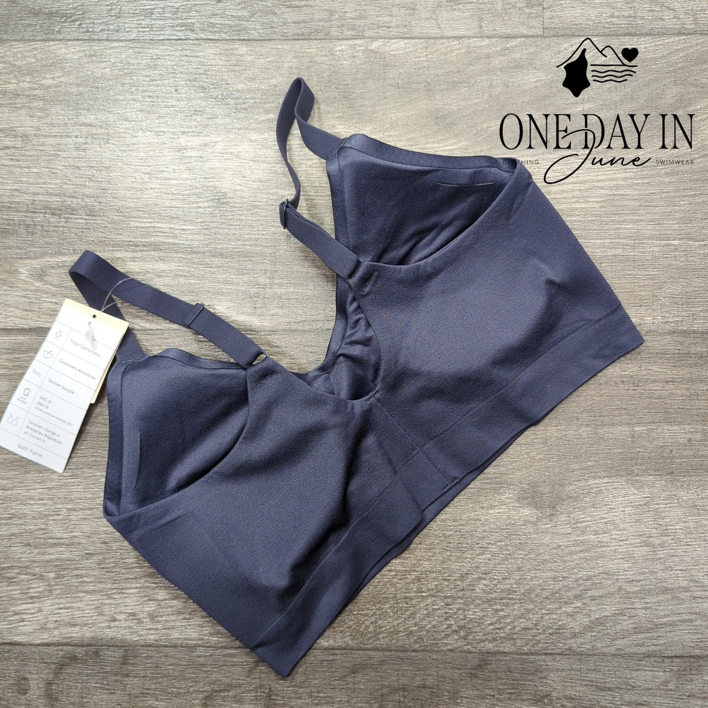 True Soft Form V Neck Wireless Bra Nightfall Blue NWT $49 Size L