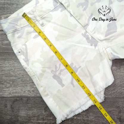 For the Republic Cut Off Camo Denim Shorts Size 6
