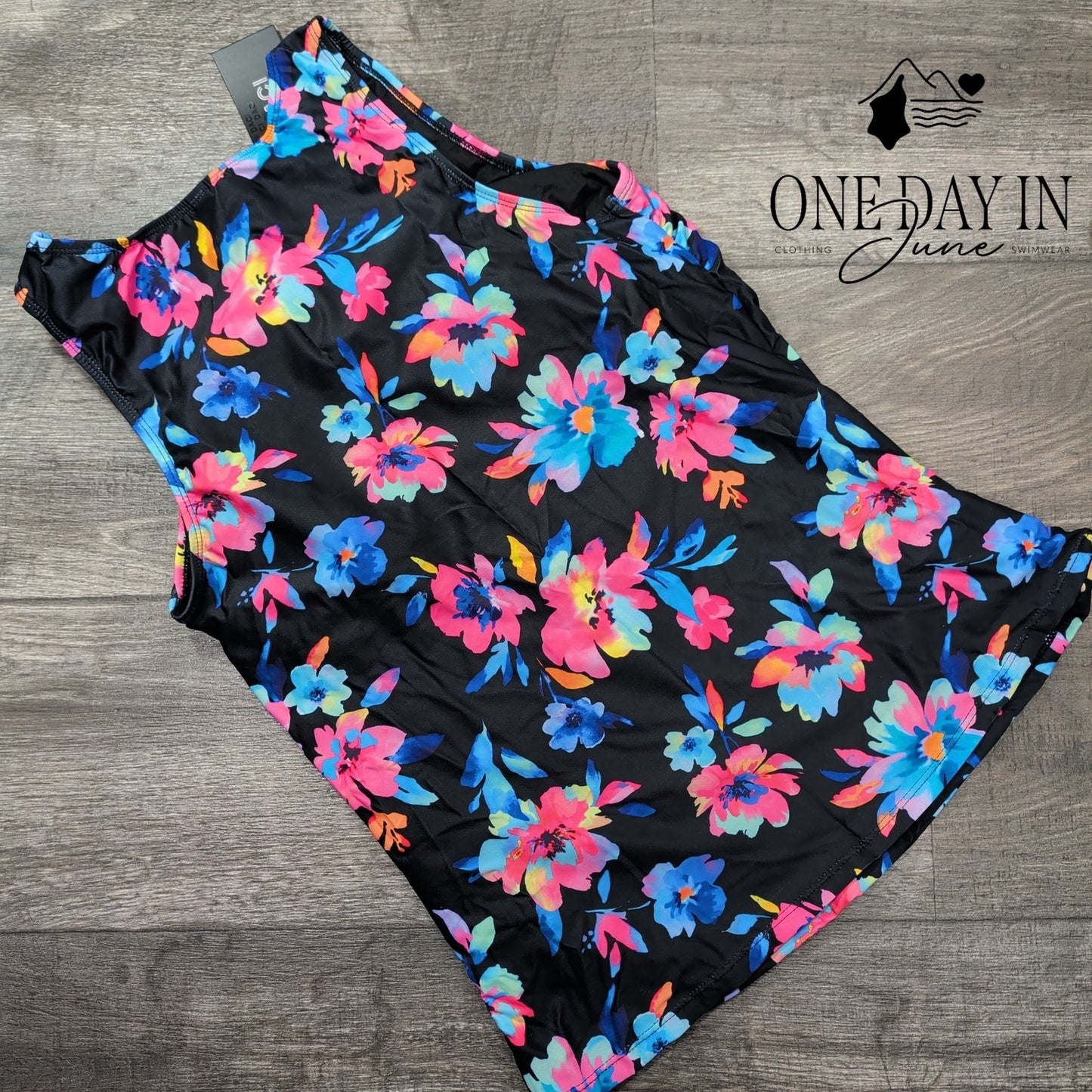 Daci Floral High Neck Tankini Top Size L