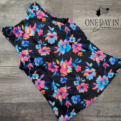 Daci Floral High Neck Tankini Top Size L