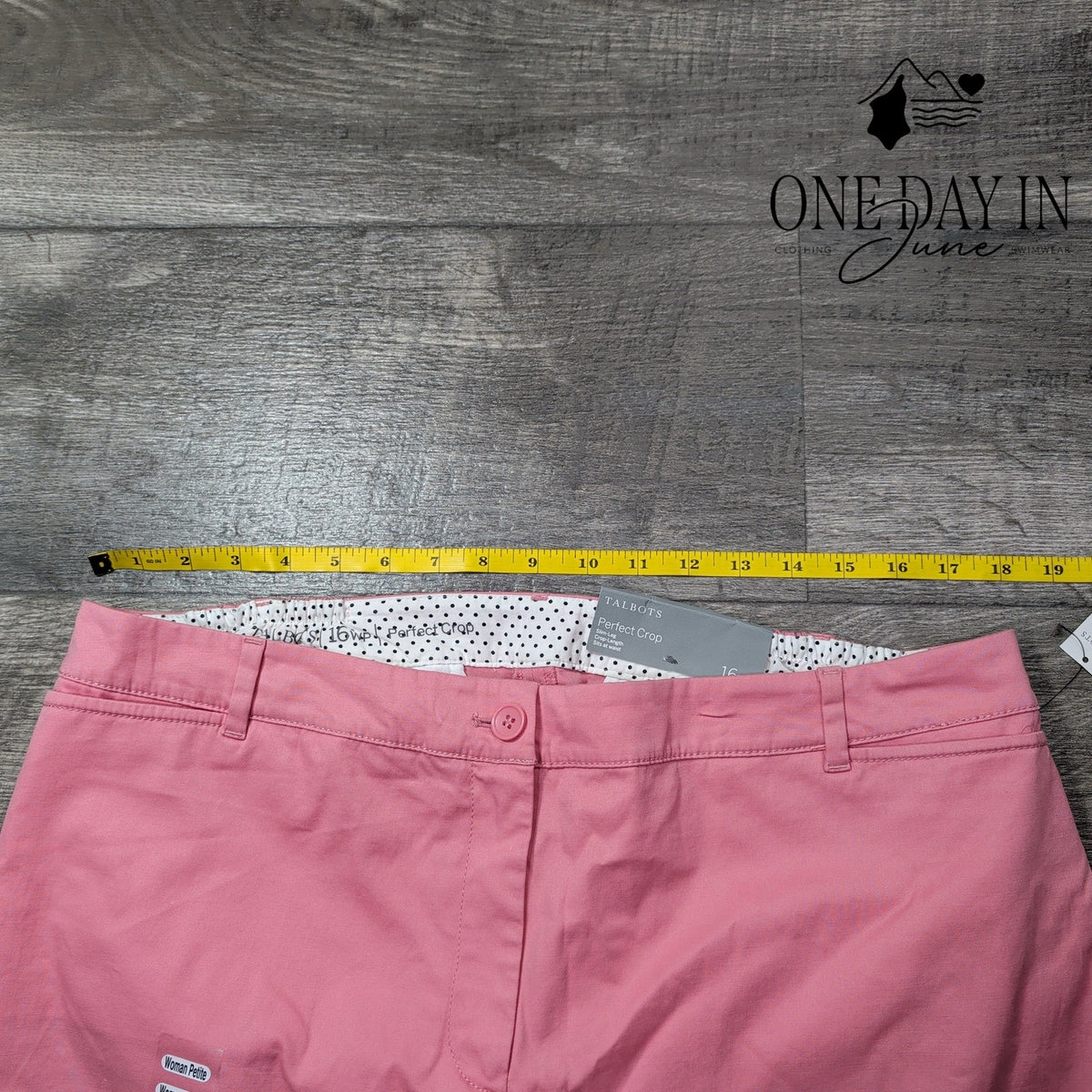 Talbots Perfect Crop Pants Pink Slim Leg Button Hem NWT Size 16WP
