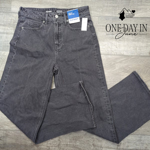 Old Navy Sky Hi Wide Leg Jeans Extra High Rise Washed Black NWT Size 2