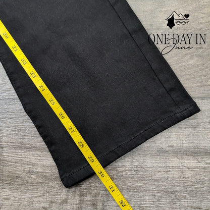 Tahari Anya Jeans Black Triple Button Mini Boot Stretch NWT Size 10 (30)