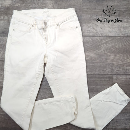 Loft Modern Skinny Ankle Jeans White Size 2