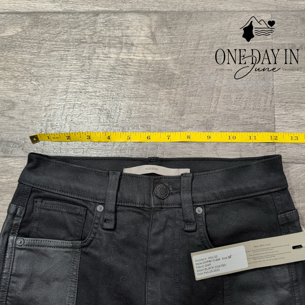 Hudson Coated Skinny Jeans Black Faux Leather Panel NWT Size 00 (25)