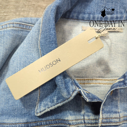Hudson Reconstructed Denim Cargo Dress Maize Blue NWT $295 Size L