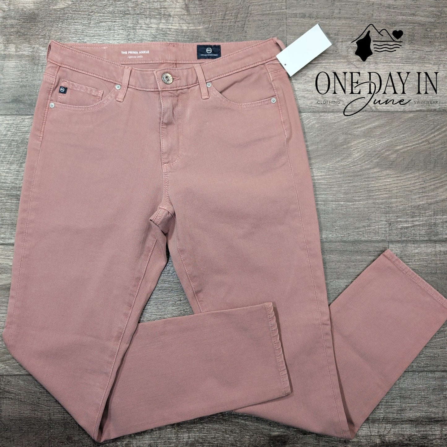 AG Adriano Goldschmied The Prima Ankle Cigarette Jeans Rose Pink NWT Size 4 (27)