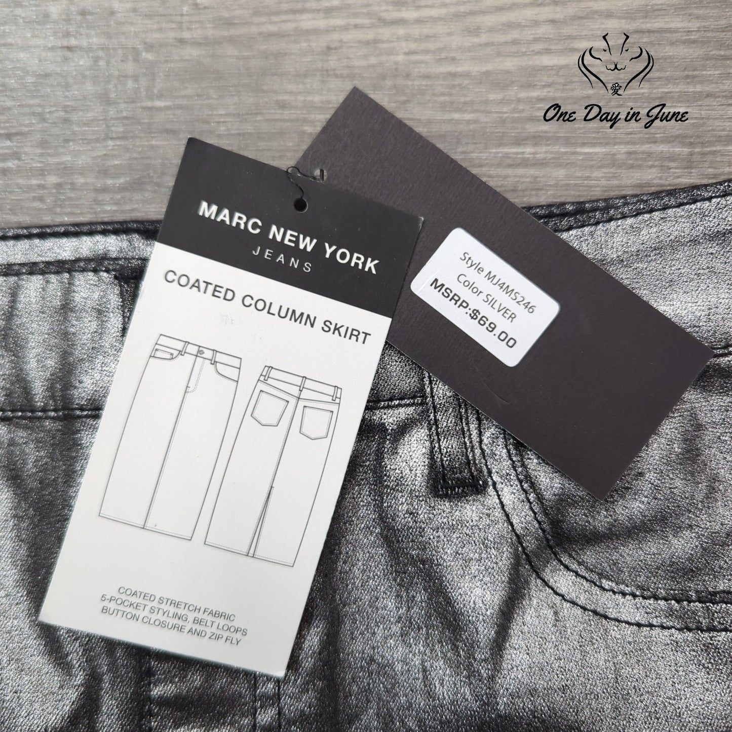 Marc New York Coated Denim Mini Skirt Size 6