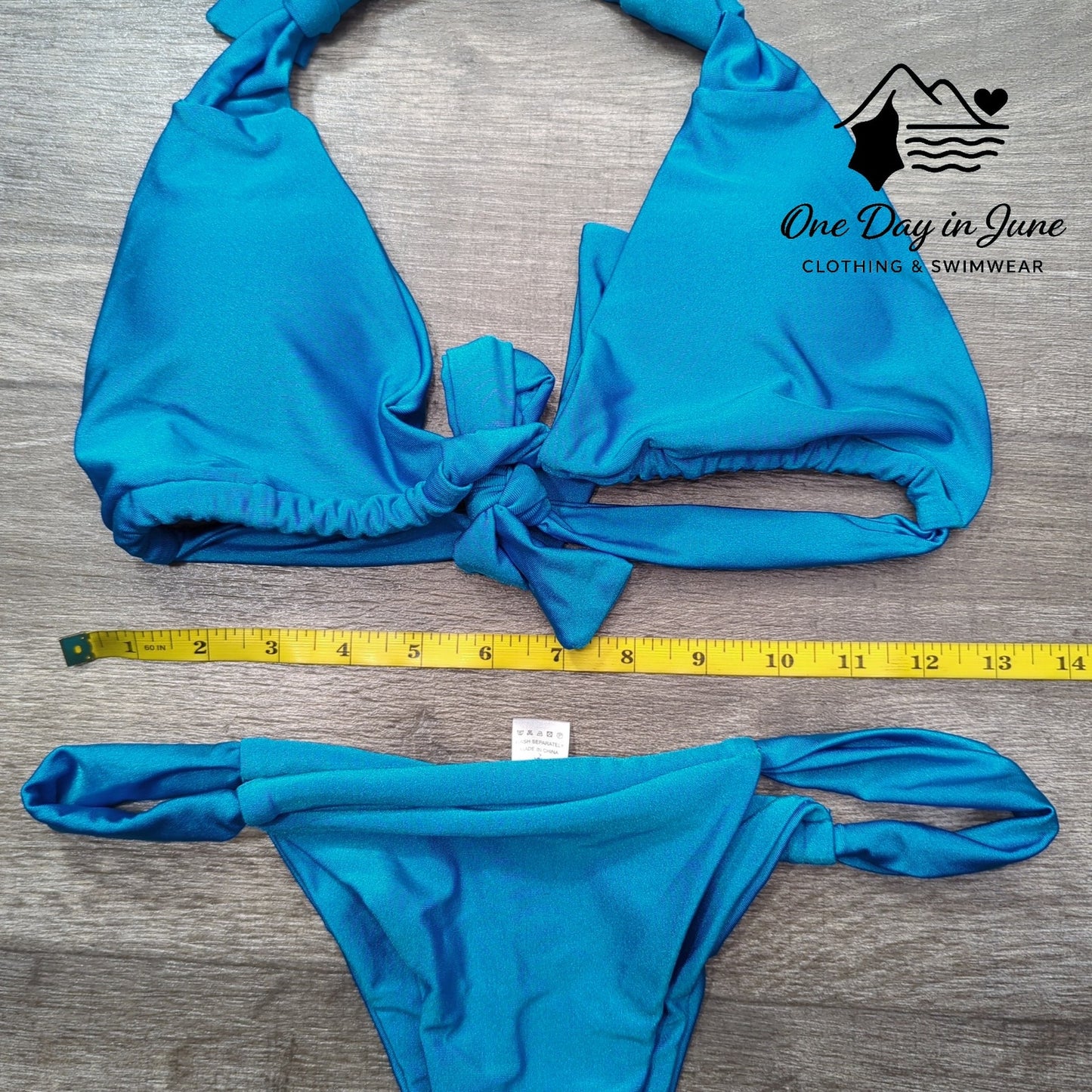 Charmleaks Cheeky Halter Tie Back Bikini Swimsuit Size M
