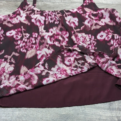 New York & Company Floral Tank Top Size M