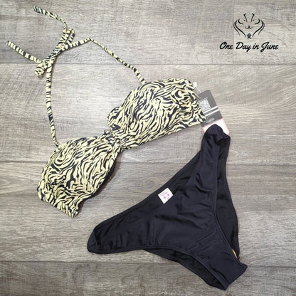 Shekini Halter U Ring Tie Back Bikini Swimsuit Size M