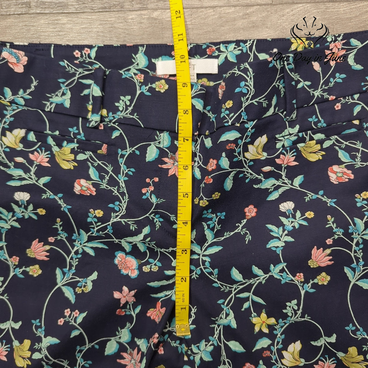 Loft Petite Marisa Riviera Cropped Pants Navy Floral Size 6P