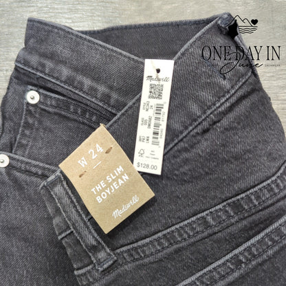 Madewell The Slim Boyjean Black Gray Slim Boyfriend Jeans NWT Size 24 (0)