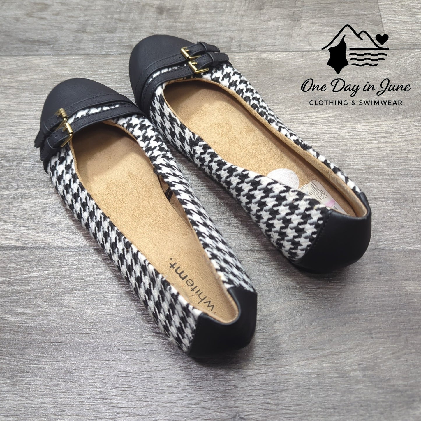 whitemt. Houndstooth Flats Size 7.5