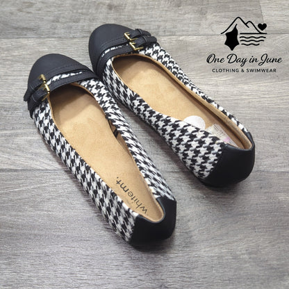 whitemt. Houndstooth Flats Size 7.5