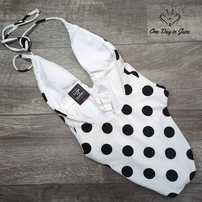 Bar III This And Dot Polka Dot Plunging One Piece Swimsuit NWT Size XS