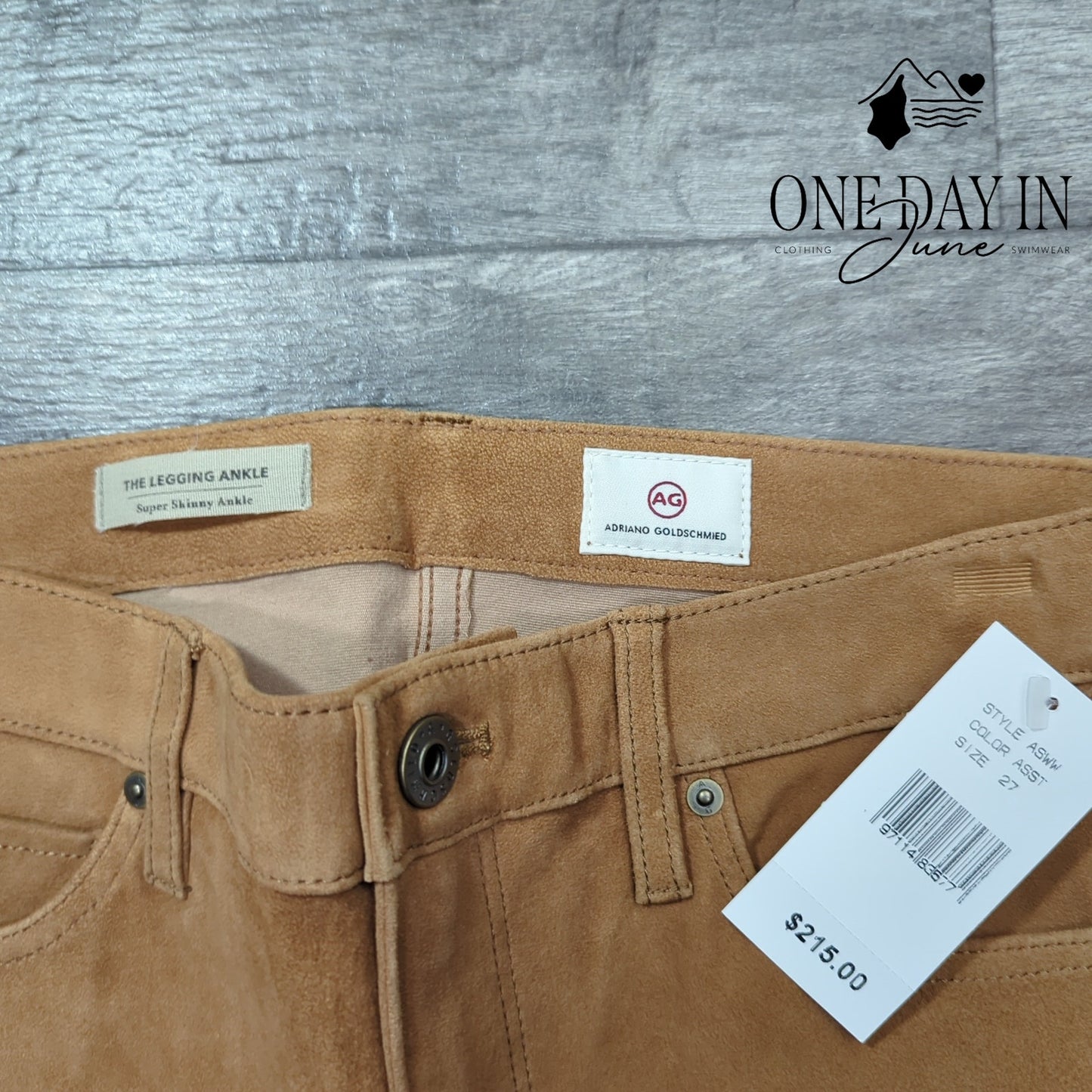 AG Adriano Goldschmied The Legging Ankle Lamb Leather Skinny NWT $215 Size 4 (27