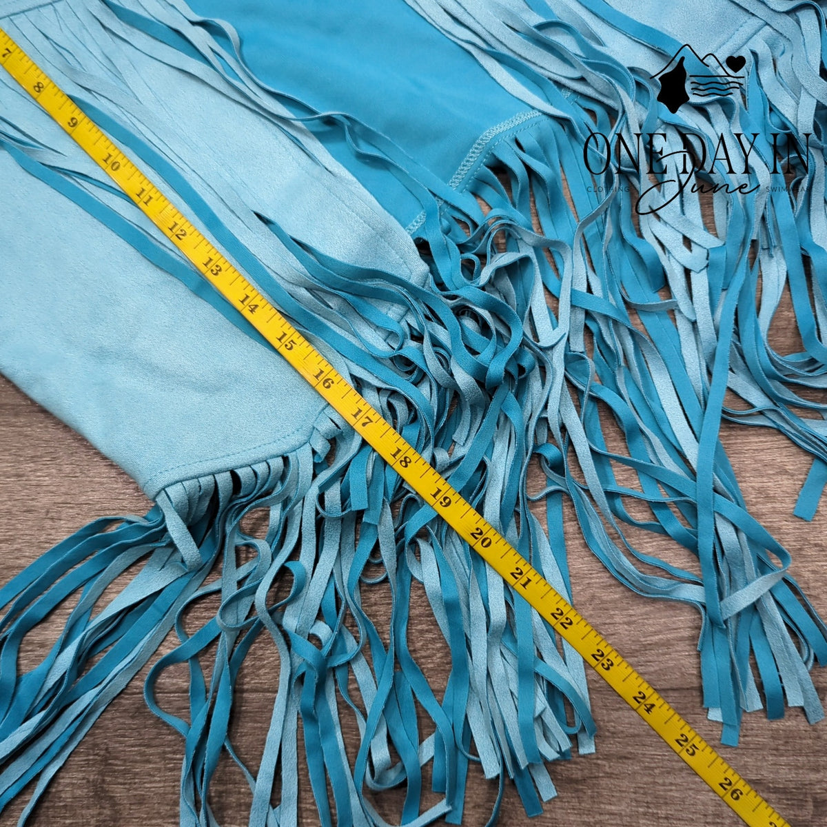 Dokotoo Faux Suede Fringe Tassel Vest Turquoise Blue Western Boho NWT Size S