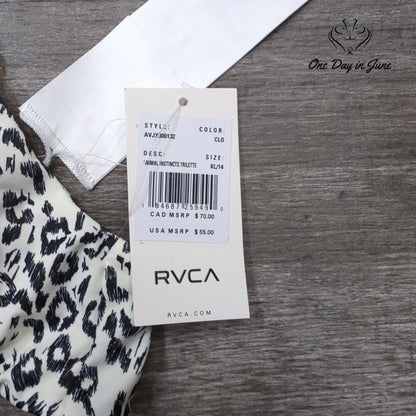 RVCA Animal Instincts Trilette Bikini Top Leopard Print NWT $55 Size XL