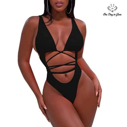 Sovoyontee Strappy One Piece Swimsuit Size XL