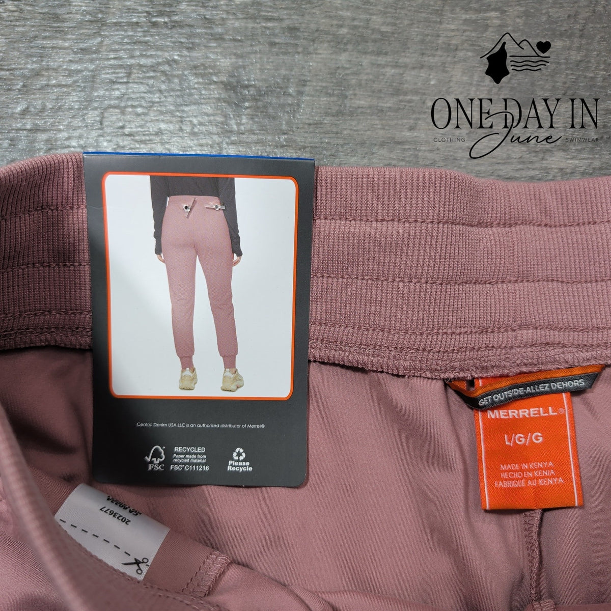 Merrell Active Jogger Pants Pink Drawstring Athletic Lounge NWT Size L