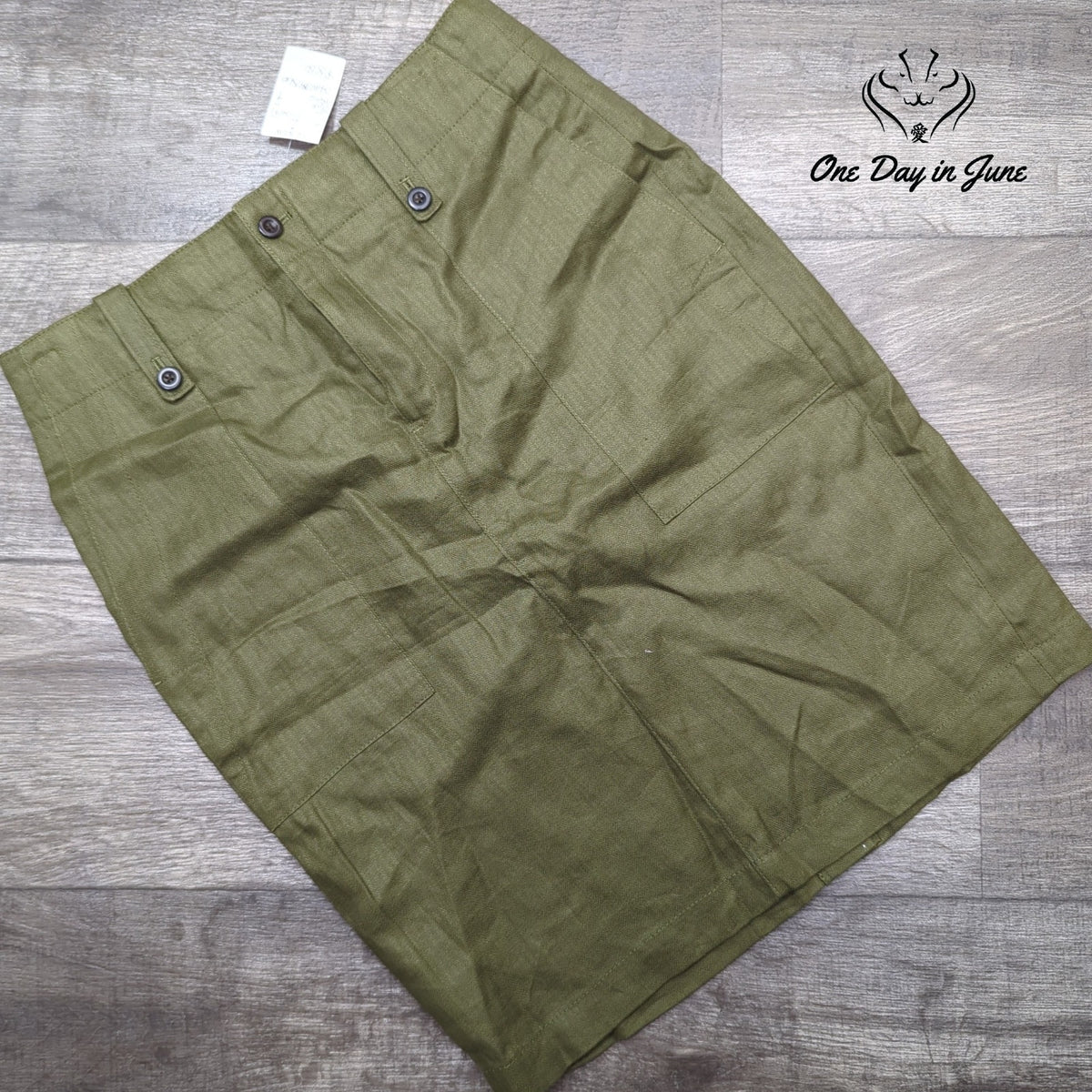 J.Crew Linen Cargo Utility Mini Skirt Olive Green NWT Size 4