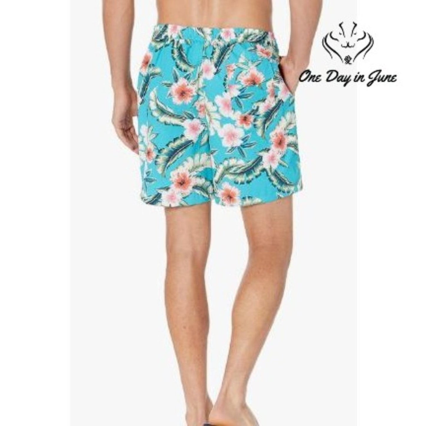 28 Palms 7" Inseam Tropical Hawaiian Print Board Short Size 36