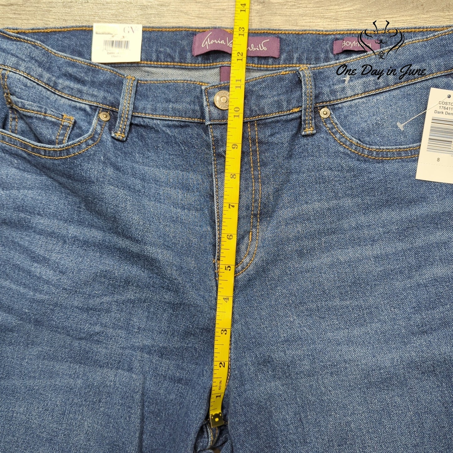 Gloria Vanderbilt Mid Rise Cuffed Boyfriend Jeans Size 8