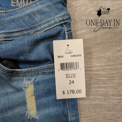 DL1961 Emma Legging Jeans Cascade Distressed Skinny NWT $178 Size 00 (24)