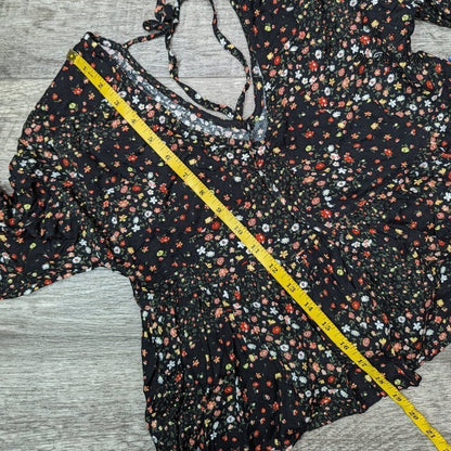 Arizona Jean Co. Black Patch Long Sleeve Blouse Size XS