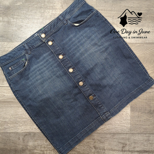 Tommy Hilfiger Button Front Denim Skirt Size 14
