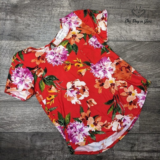 Star Vixen Short Sleeve Floral Top Size S