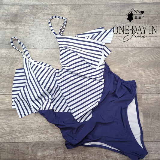 Adisputent Tummy Control Flounce One Piece Swimsuit Size XXL