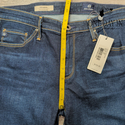 AG Adriano Goldschmied The Harper Essential Straight Jeans Dark NWT $172 Size 6