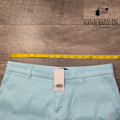 Banana Republic Flat Front Tailored Shorts Light Aqua Blue NWT Size 0