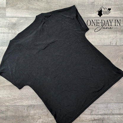 Chico's Travelers V Neck Short Sleeve Black Stretch Top NWT Size Chico's 2 (12)