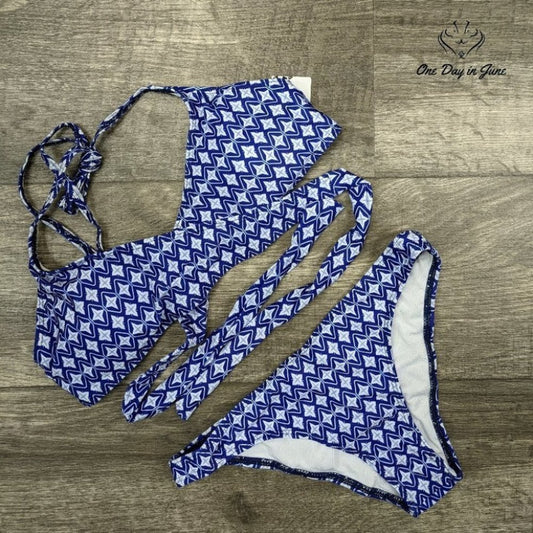 WMPRTT Cross Split Bikini Swimsuit Size M