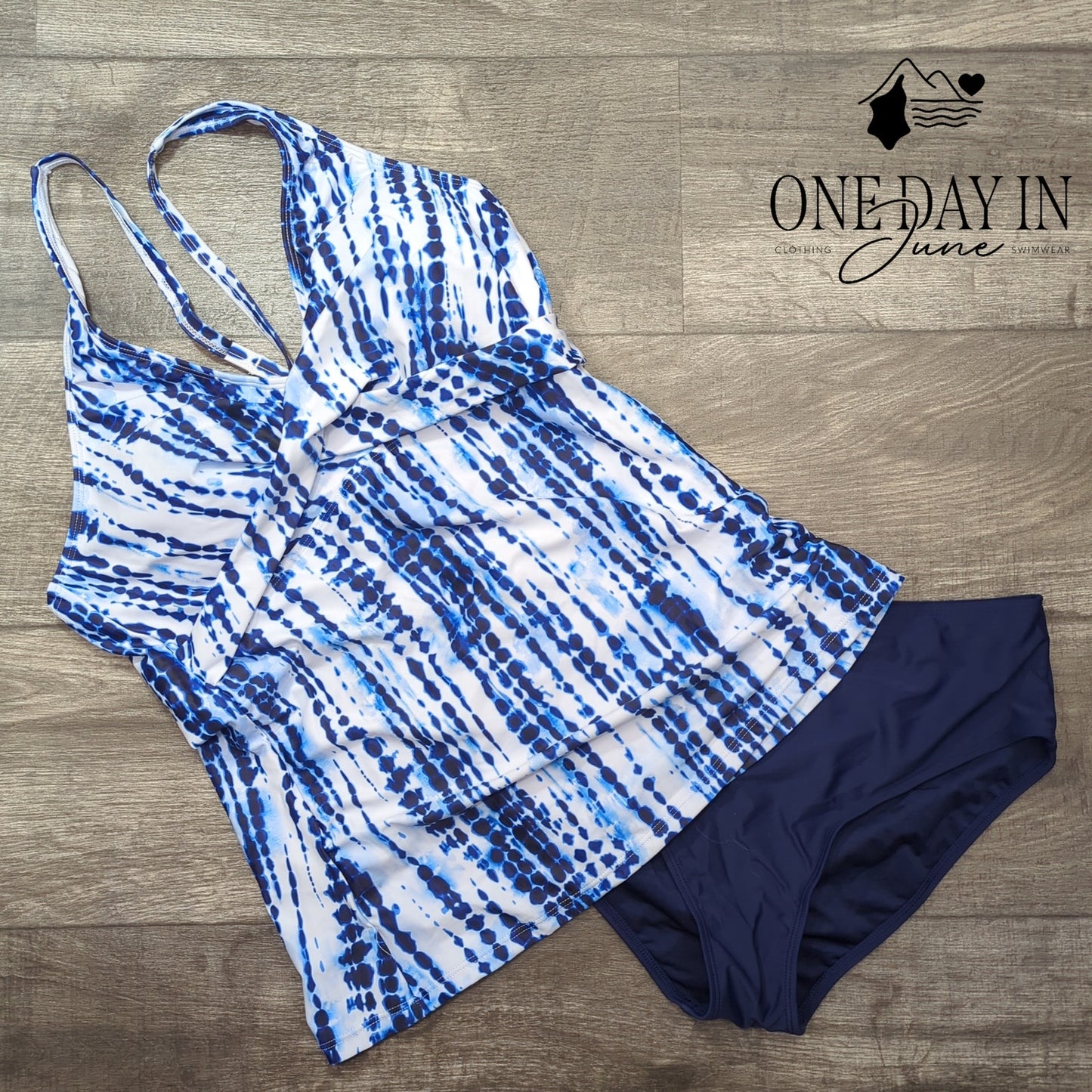 Yonique Cross Back Tankini Swimsuit Size XL