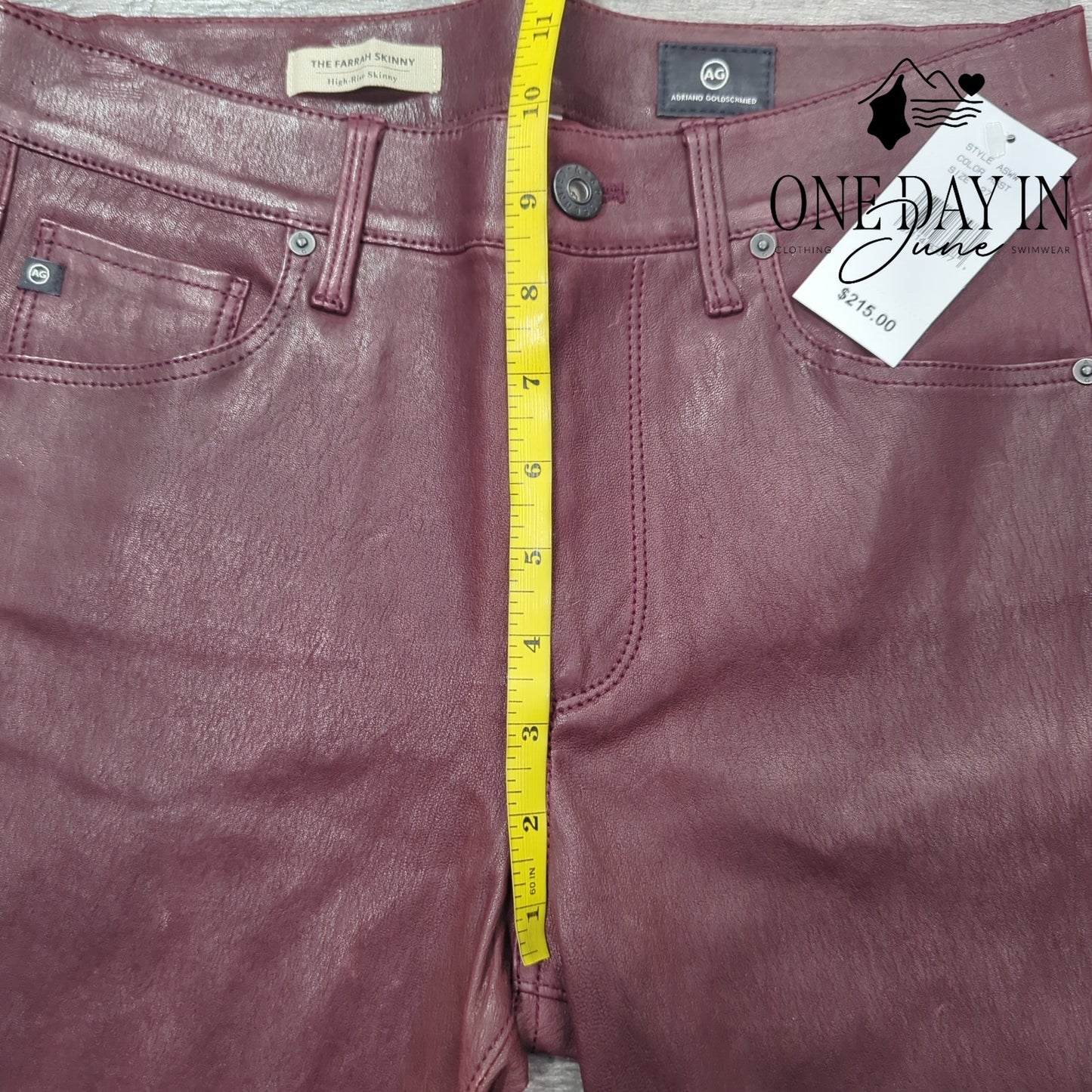 AG Adriano Goldschmied The Farrah Skinny Faux Leather Jeans Size 27 (4)