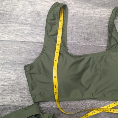Aleumdr Crop Top Bottom Knot Bikini Swimsuit Size XL