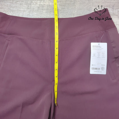 Athleta Endless Satin Side Stripe Pants Plum Burgundy NWT Size 14