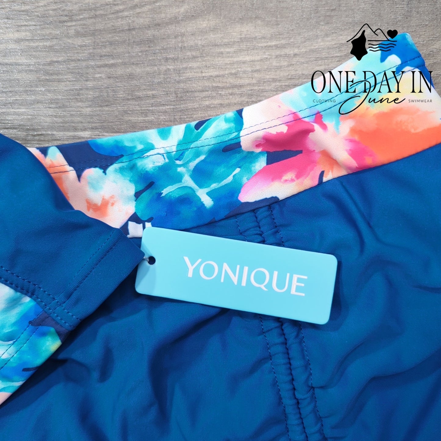 Yonique Skirted Tankini Swimsuit Size L