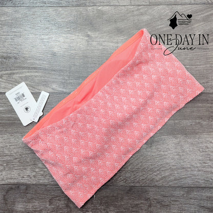 Body Glove Sunset Bandeau Bikini Top Coral Geometric Sunrise NWT Size XL