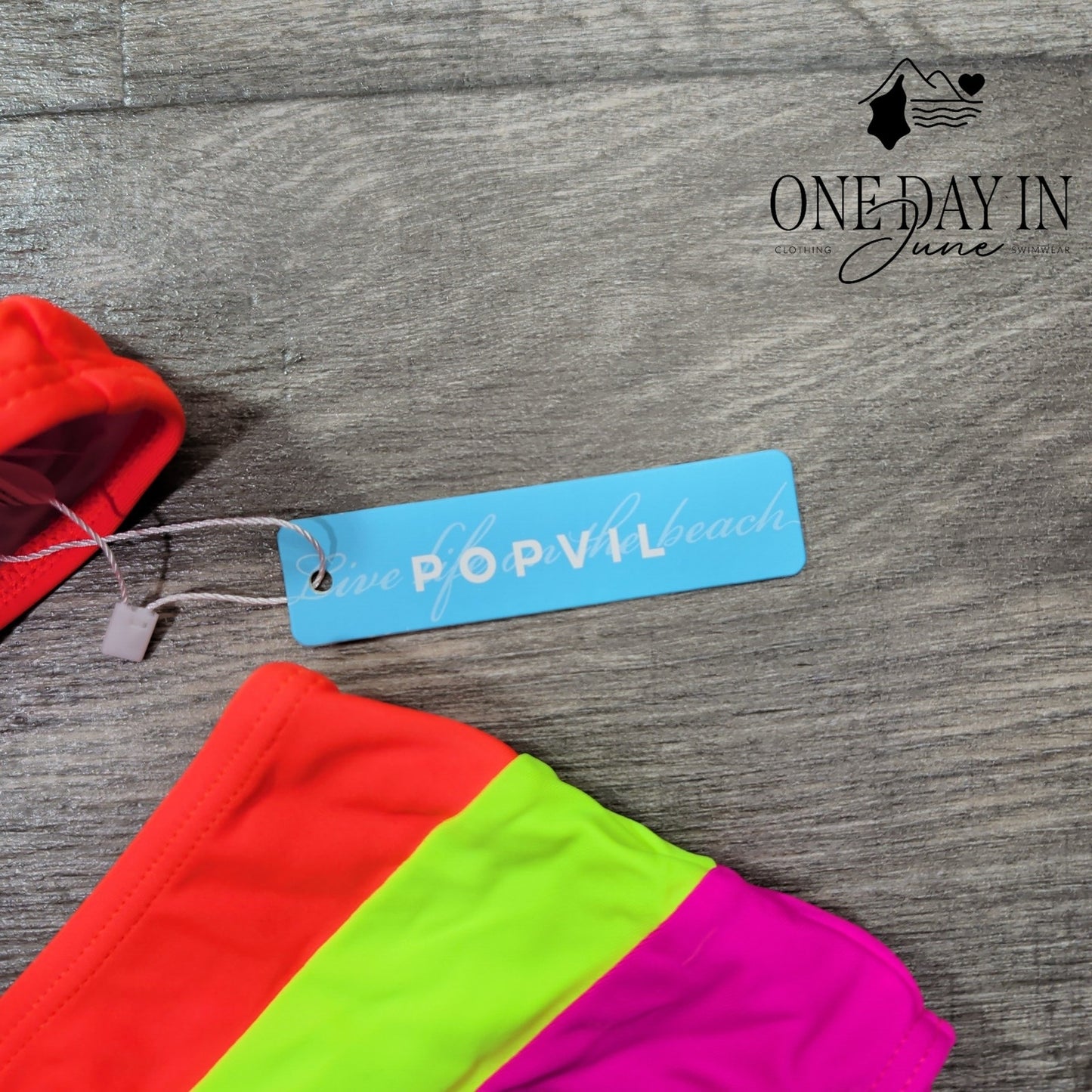 Popvil High Waist Colorblock Bikini Swimsuit Size L