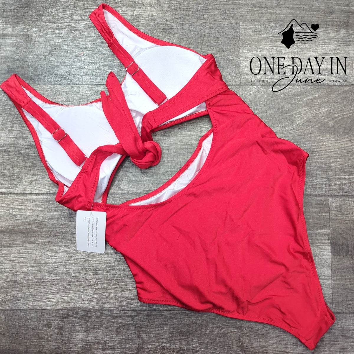 Vimpunec Cut Out Tie Back One Piece Swimsuit Red NWT Size XL